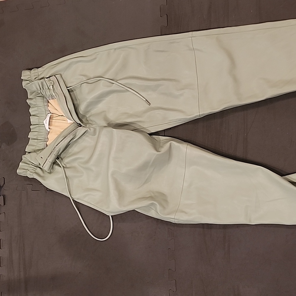 Brand new Mang (Mng) Celery green faux leather pants